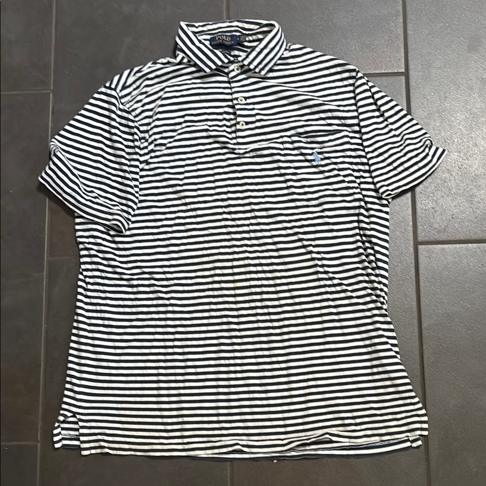 Polo by Ralph Lauren Black and White Striped Polo